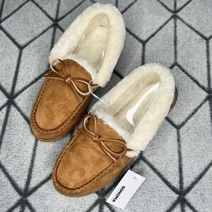 Sonoma Women's Goods For Life Chestnut Sustainable Faux Suede Moccasin Slippers